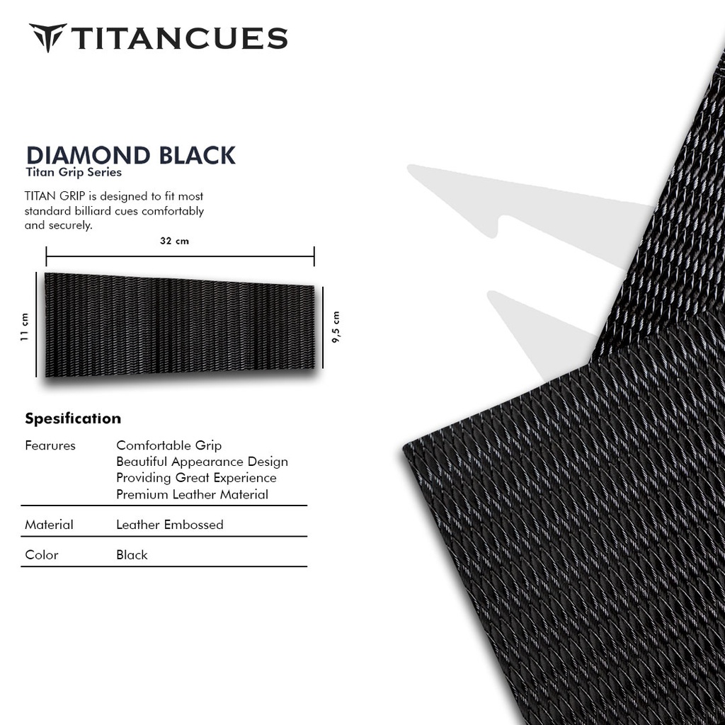 GRIP LEATHER TITAN DIAMOND - BLACK