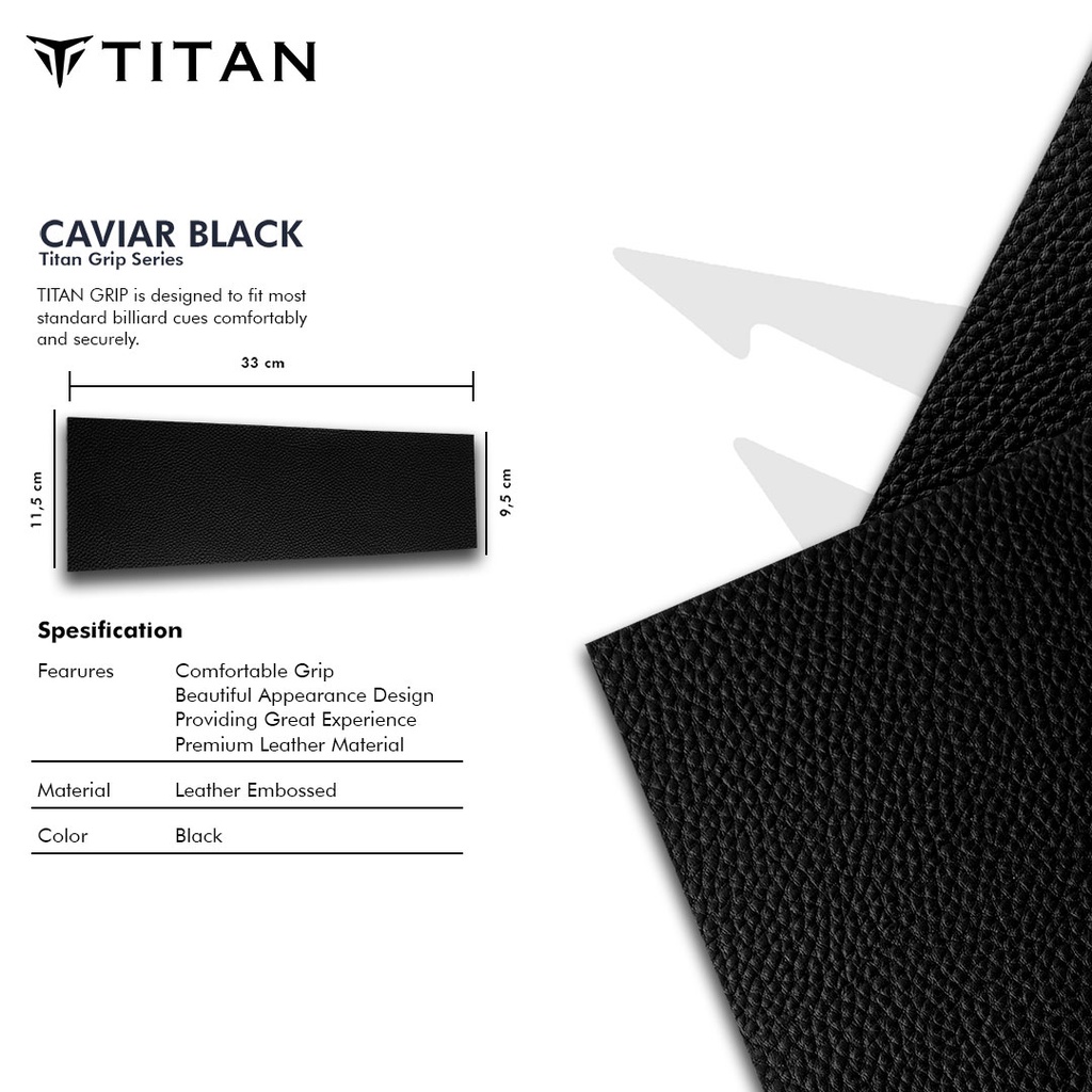 GRIP LEATHER TITAN CAVIAR-BLACK