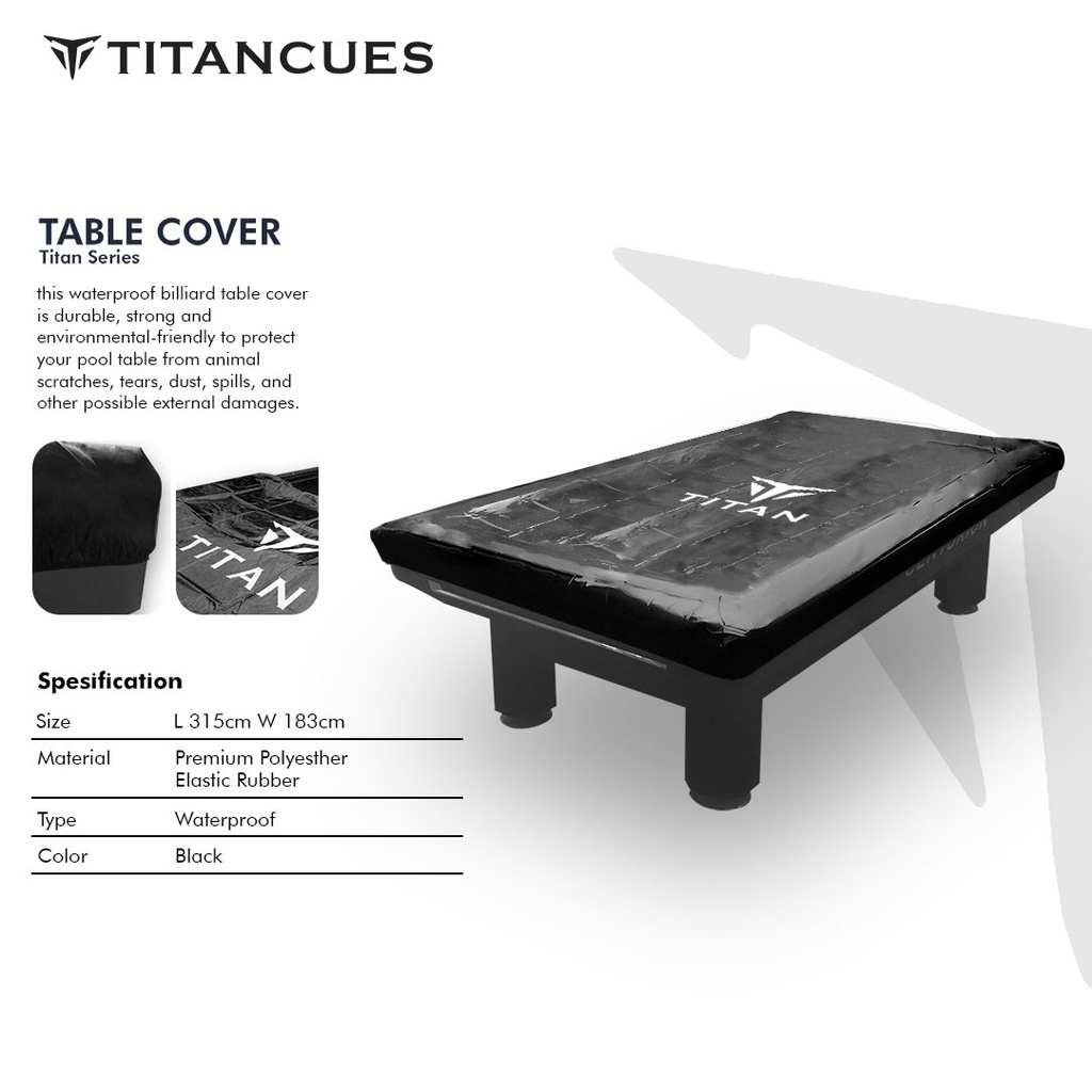 TITAN TABLE COVER SARUNG MEJA BILLIARD 9 FEET